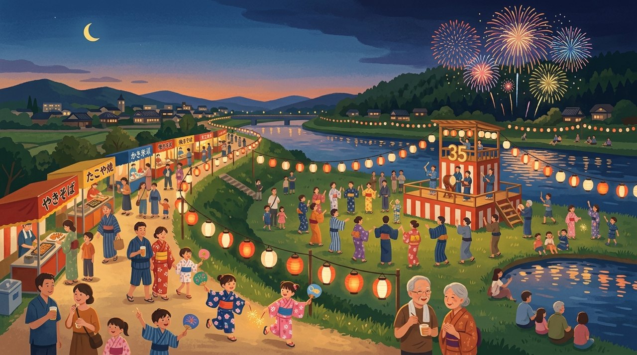 35年続くお祭りの歩みのイラスト